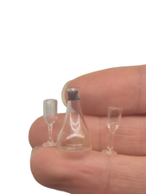 Load image into Gallery viewer, 3pc Handblown Glass Decanter &amp; Champagne Flute Set
