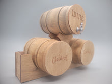 Load image into Gallery viewer, Large Triple Wooden Barrel Display Set - Wine, Chianti, and Zinfandel
