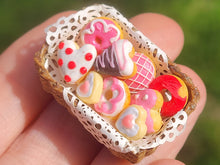 Load image into Gallery viewer, Valentine&#39;s Day Cookies in Basket with Lace
