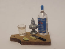Load image into Gallery viewer, Tequila Shot with Lime on Wooden Board
