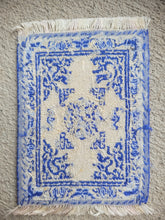 Load image into Gallery viewer, Dollhouse Miniature ~ Petit Point Blue and White Oriental Rug - Ursula Sauerberg

