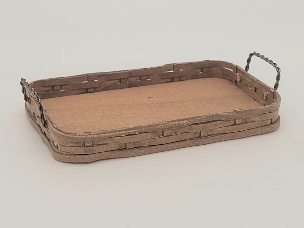 Al Chandronnait - Shallow Woven Tray with Metal Handles