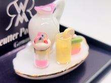 Load image into Gallery viewer, Dollhouse Miniature ~ Reutter Porcelain 5pc Drink &amp; Cake Set

