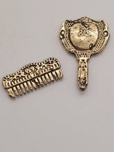 Load image into Gallery viewer, Dollhouse Miniature ~ 1:12 Scale, Reutter Porcelain Metal Mirror and Hair Comb 2pc Set
