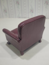 Load image into Gallery viewer, 2pc Burgundy Leather Arm Chair and Foot Stool Set
