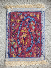 Load image into Gallery viewer, Dollhouse Miniature ~ Petit Point Moody Dark Floral Design Rug - Ursula Sauerberg
