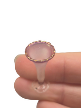 Load image into Gallery viewer, Glass Craft – Frosted White &amp; Pink Vase with Golden Rim

