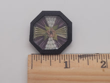 Load image into Gallery viewer, 1&quot; Sailor&#39;s Valentine - Shells and Sticks surrounding Pink Center Flower - by Pam Friend
