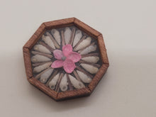 Load image into Gallery viewer, ¾&quot; Sailor&#39;s Valentine - Shells Surrounding Pink Flower - by Pam Friend
