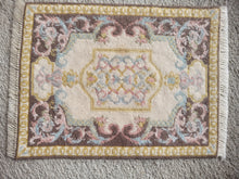 Load image into Gallery viewer, Dollhouse Miniature ~ Petit Point Elegant Rococo Rug with Scrolling Motifs and Decorative Medallion- Ursula Sauerberg
