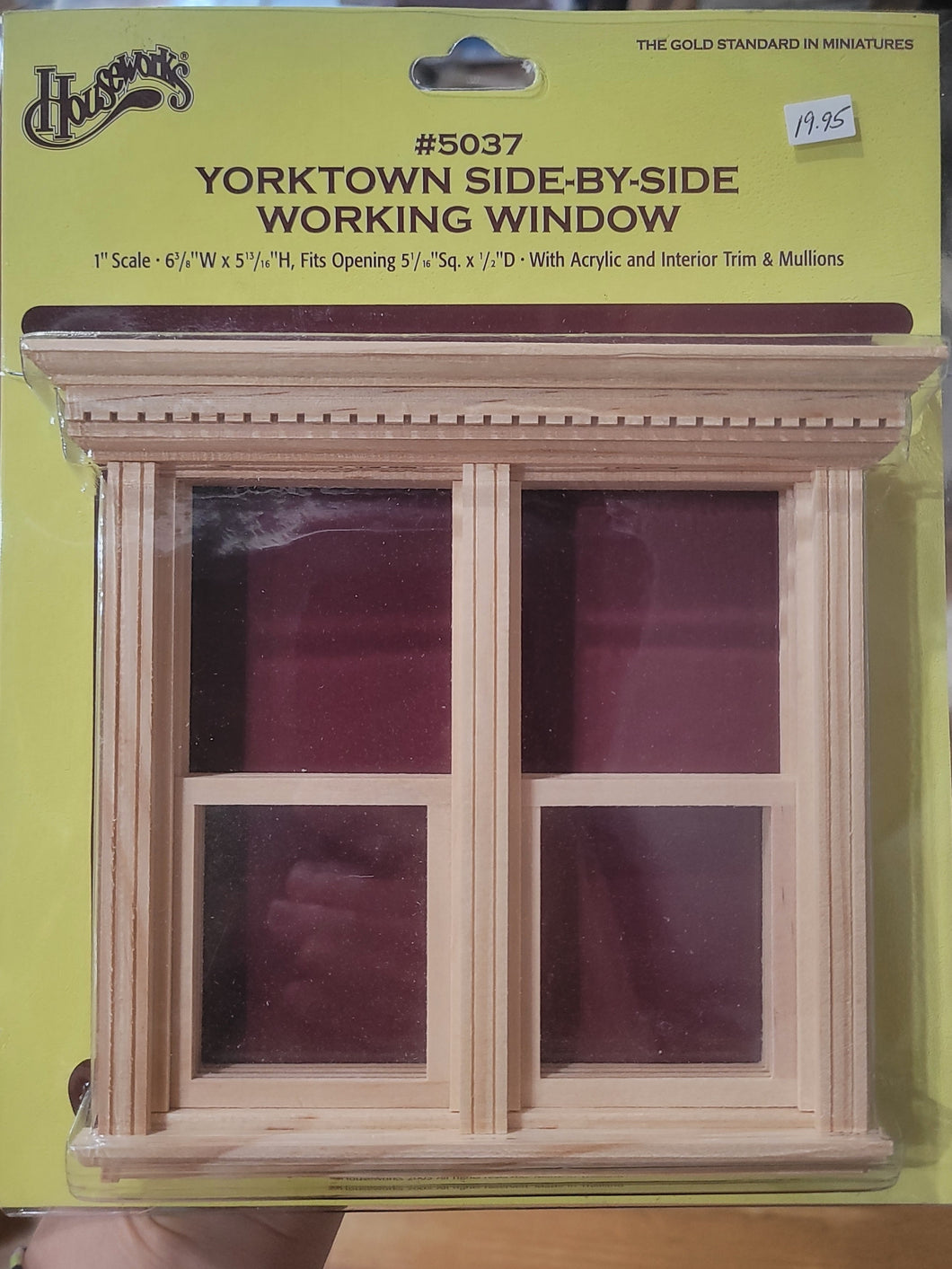Dollhouse Miniature ~ Yorktown Side-By-Side Working Window by Houseworks, #5037