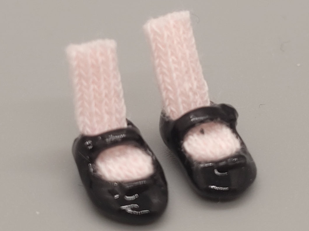 Pastel Pink Socks and Black Shoe Set – by Cheryl Warder