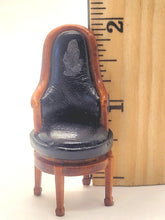 Load image into Gallery viewer, Dollhouse Miniature ~ 1:24 Scale, Black Leather Swivel Chair
