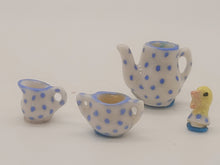 Load image into Gallery viewer, Porcelain Blue Polka Dot Tea Set
