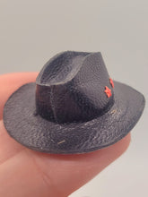 Load image into Gallery viewer, Dollhouse Miniature ~ Black Leather Cowboy Hat with Star Decorations
