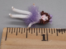Load image into Gallery viewer, 1&quot; Ballerina Doll with Auburn Hair &amp; Purple Tutu - by Cheryl Warder
