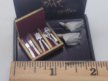 Load image into Gallery viewer, Dollhouse Miniature ~ 1:12 Scale, Silverware Box with Two Napkins, by Reutter Porcelain
