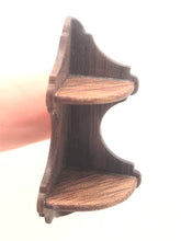 Load image into Gallery viewer, Dollhouse Miniature ~ 1:24 Scale, Wooden Corner Shelf 2 Tier
