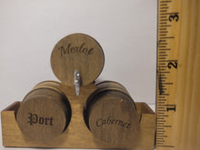Load image into Gallery viewer, Medium - Merlot, Port, and Cabernet Barrels on Wooden Display
