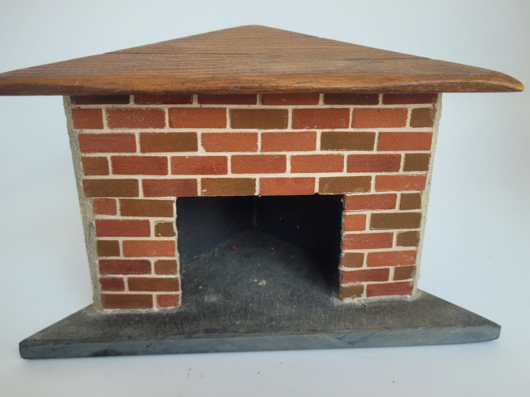 Handmade Corner Fireplace with Wooden Mantle