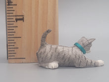 Load image into Gallery viewer, Resin Grey Tabby Cat with Blue Collar Playing

