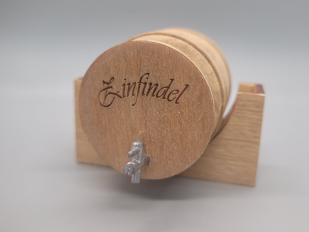 Large – Zinfandel Wooden Barrel with Wood Holder