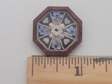 Load image into Gallery viewer, 1&quot; Sailor&#39;s Valentine - Blue and White Theme with Flowers, Rope, and Hearts - by Pam Friend
