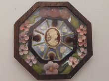 Load image into Gallery viewer, 1½&quot; Sailor&#39;s Valentine with Woman&#39;s Profile Emblem and Assorted Shells – by Pam Friend
