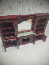 Load image into Gallery viewer, Fireplace Wooden Bookshelf Wall w/ Mirror Hand-Painted
