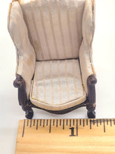 Load image into Gallery viewer, Dollhouse Miniature ~ 1:24 Scale, Striped Chair with Missing Cushion
