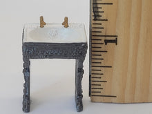 Load image into Gallery viewer, Dollhouse Miniature ~ 1:24 Scale, Porcelain &amp; Metal 4pc Bathroom Set
