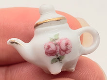 Load image into Gallery viewer, Dollhouse Miniature ~ Reutter Porcelain Rose Teapot
