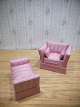 Load image into Gallery viewer, Pink Striped Side Chair with Arm Chair
