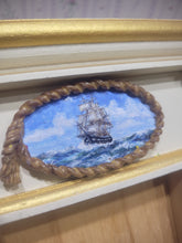 Load image into Gallery viewer, Fireplace w/ Handpainted Ship Decal
