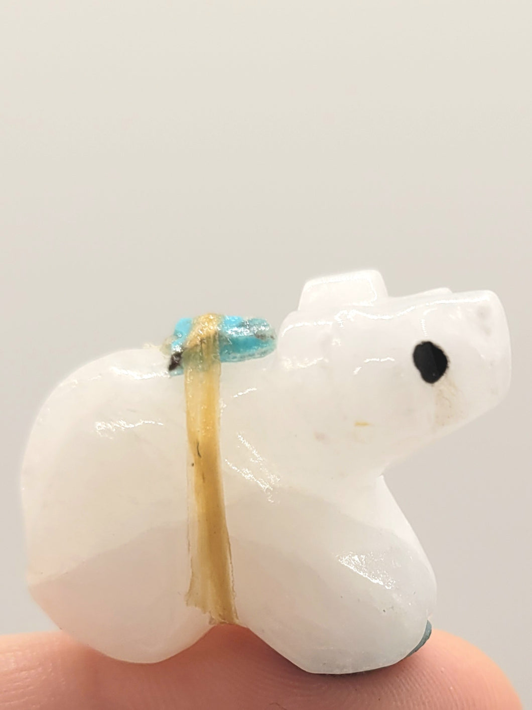 Dollhouse Miniature ~ 1:12 Scale, Bear Zuni Carving with Turquoise on Top