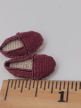Load image into Gallery viewer, Dollhouse Miniature ~ 1:12 Scale, Red Fabric Shoes
