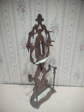 Load image into Gallery viewer, Ornate Wooden Hall Tree w/ Faux Marble Accent Vintage
