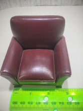Load image into Gallery viewer, 2pc Burgundy Leather Arm Chair and Foot Stool Set
