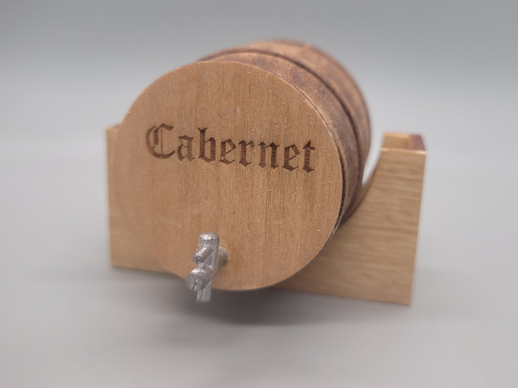 Large – Wooden Cabernet Barrel with Wooden Holder