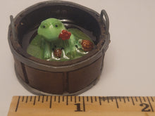 Load image into Gallery viewer, Frog in Wooden Bucket with Water and Turtles
