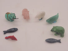 Load image into Gallery viewer, Dollhouse Miniature ~ 1:12 Scale, 8pc Set of Carved Stone Animals
