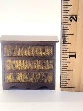 Load image into Gallery viewer, Dollhouse Miniature ~ 1:24 Scale, Dresser with Functional Patterned Drawers
