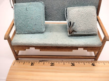 Load image into Gallery viewer, Dollhouse Miniature ~ 1:12 Scale, 3pc Living Room Set Including Sofa, Chair, and Leather Drum Table
