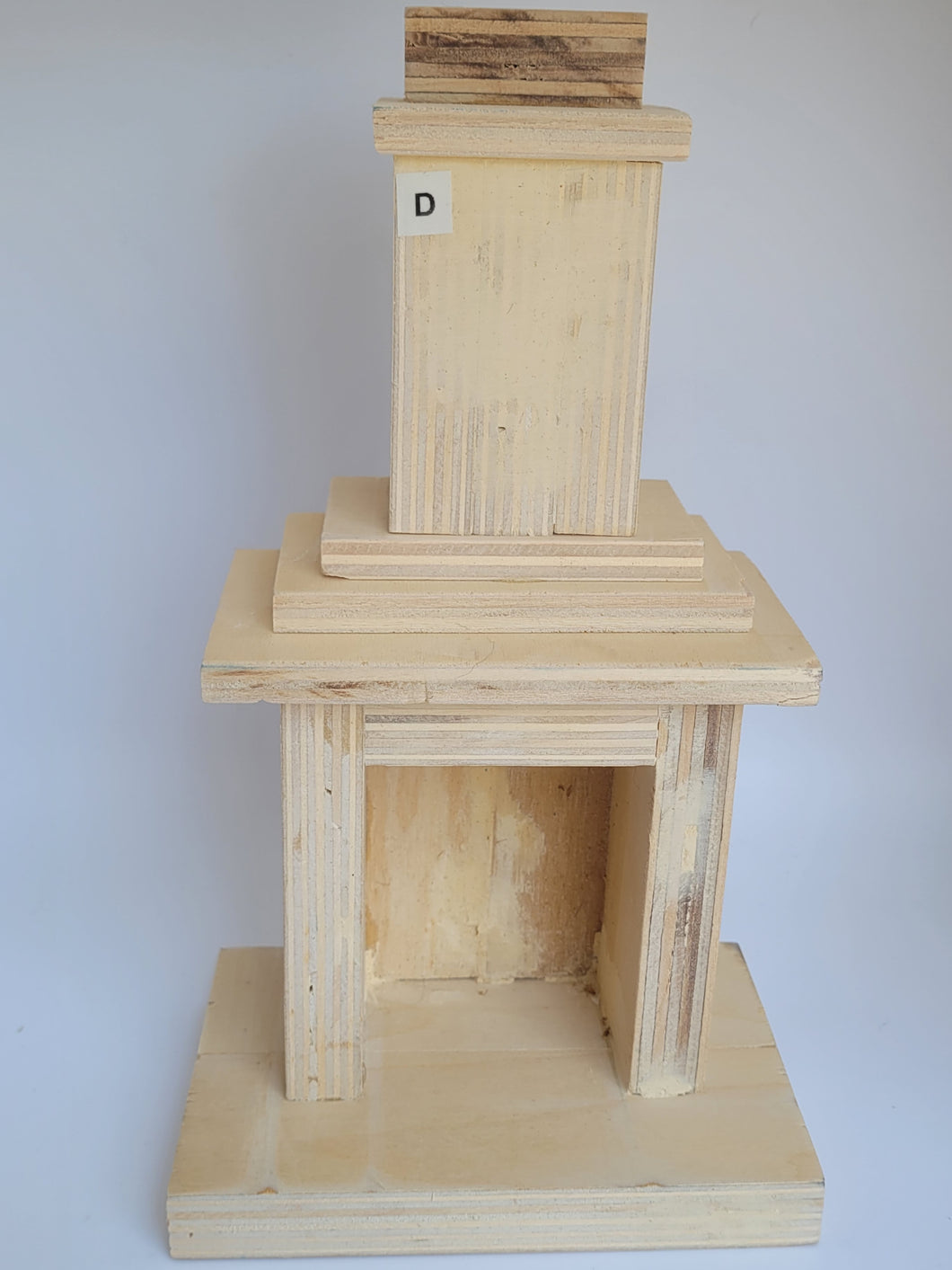 Handmade Unpainted Wooden Fireplace