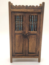 Load image into Gallery viewer, Dollhouse Miniature ~ 1:12 Scale, Wooden Wardrobe with Beaded Window
