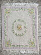 Load image into Gallery viewer, Dollhouse Miniature ~ Petit Point Pastel Flowers and Leaves in Elegant Style Rug - Ursula Sauerberg
