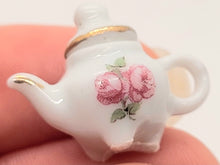 Load image into Gallery viewer, Dollhouse Miniature ~ Reutter Porcelain Rose Teapot
