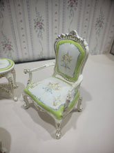 Load image into Gallery viewer, Hannison Formal 4 Piece Green &amp; White Hand Painted Living Room Couch , Chair, Coffee, Side Table Set
