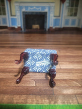 Load image into Gallery viewer, Blue Pattern Walnut Wooden Stool - Bespaq
