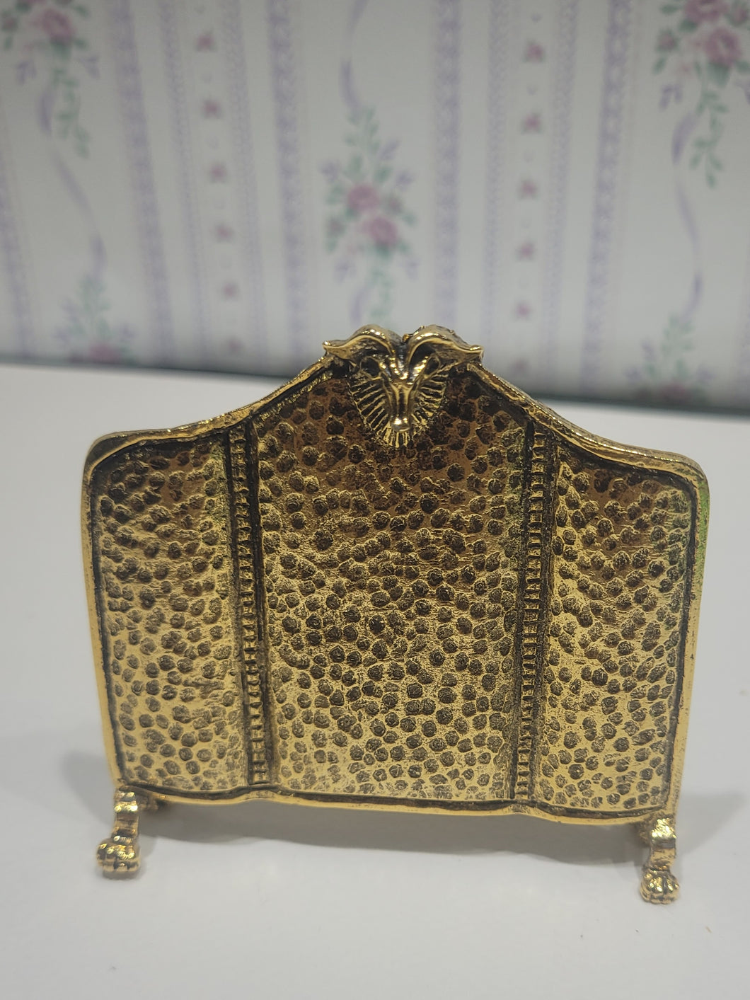 Brooke Tucker Ram Head Firescreen Aged Gold